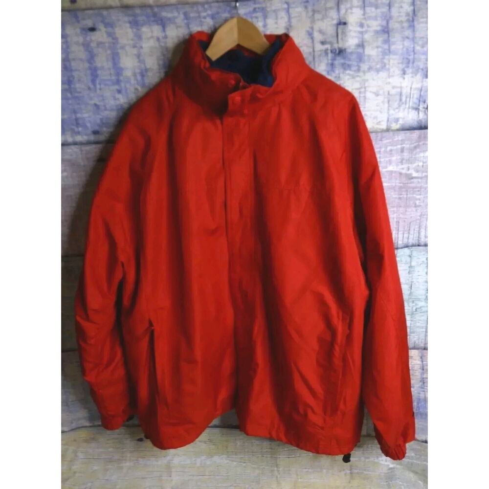 ATHLETIC WORKS Red & Blue Coat Hooded Jacket -- SIZE XL